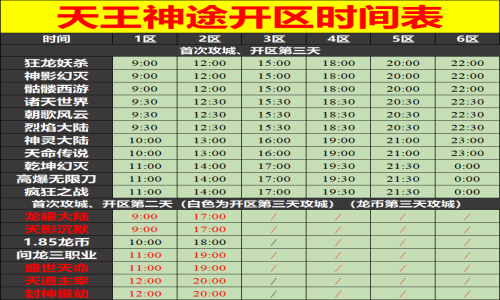 06月16日天王神途手游开服表及合区公告