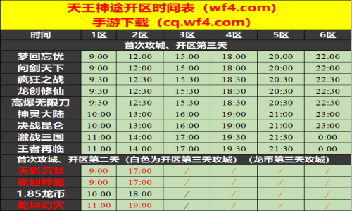 09月08日天王神途手游开服表及合区公告