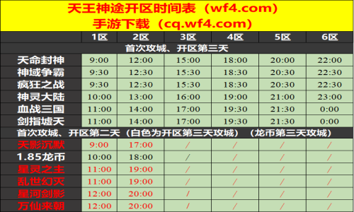 09月07日天王神途手游开服表及合区公告