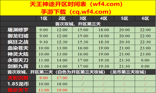 06月16日天王神途手游开服表及合区公告