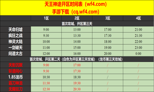 08月14日天王神途手游开服表及合区公告